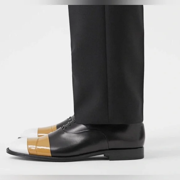 Burberry Sturges Tape Detail Leather Oxford Shoes - Picture 1 of 10